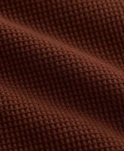 Organic Thermal Waffle Henley Pullover